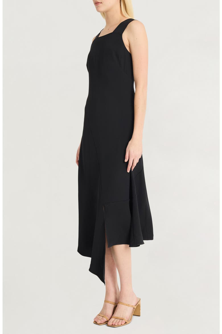 Asymmetric Sleeveless Midi Dress, Alternate, color, METEORITE