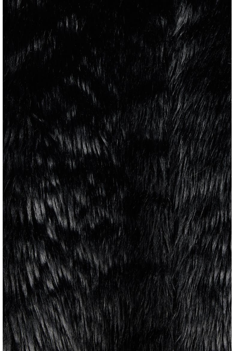 Deconstructed Asymmetric Faux Fur Jacket, Alternate, color, 1000 BLACK