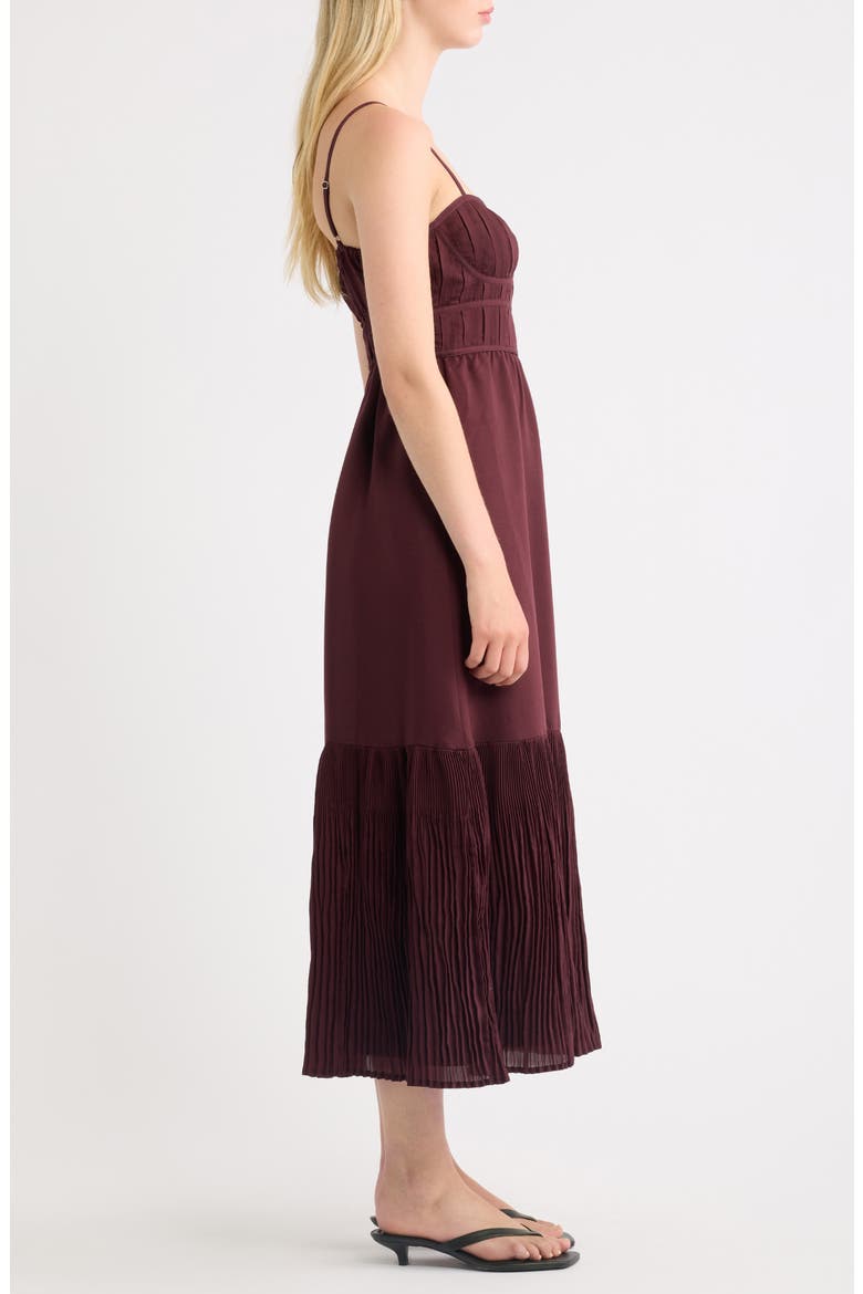 Pleated Sleeveless Maxi Dress, Alternate, color, WINE