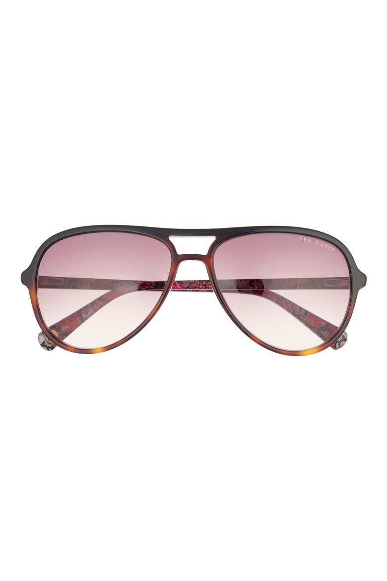 57mm Gradient Aviator Sunglasses, Main, color, TORTOISE