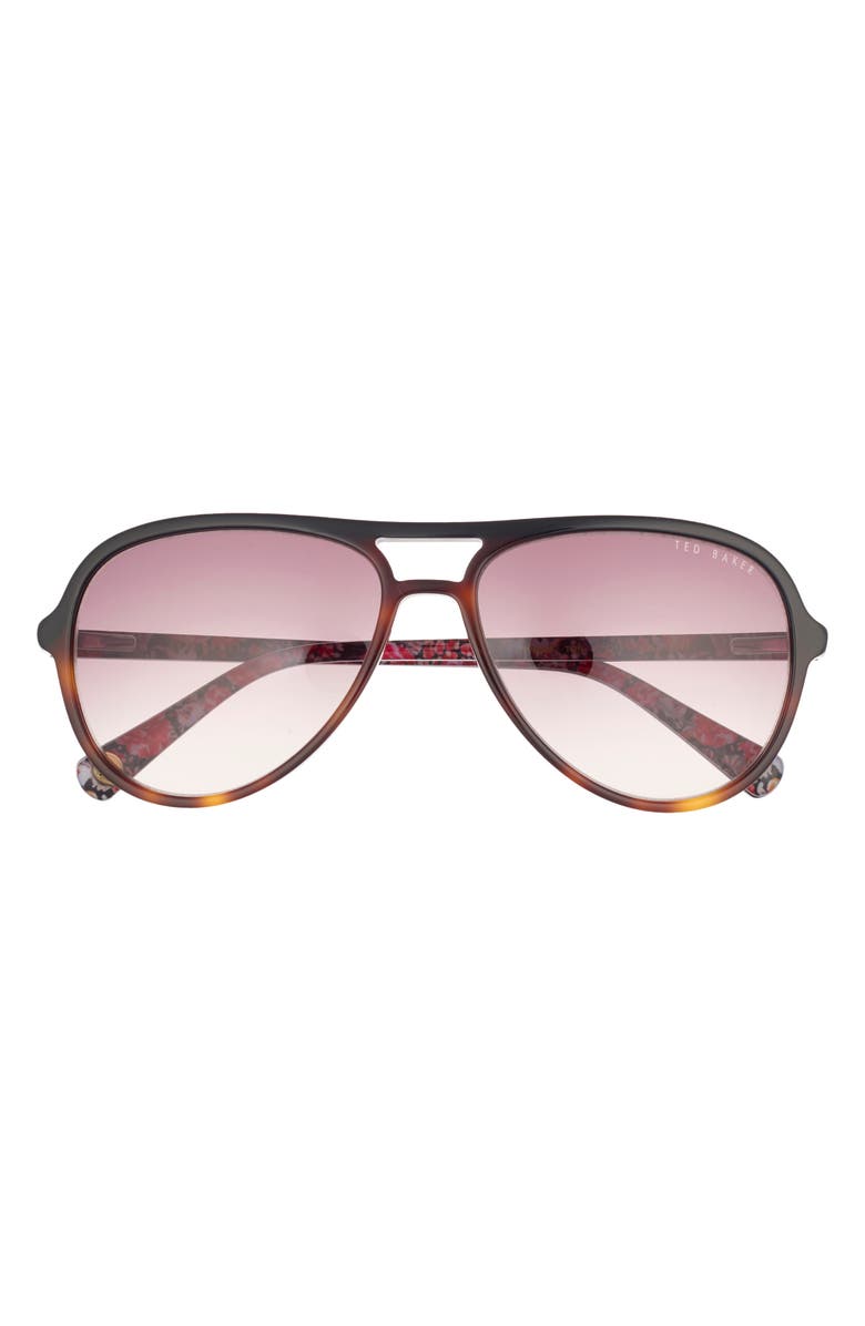 Ted Baker 57mm Gradient Aviator Sunglasses, Main, color, Tortoise