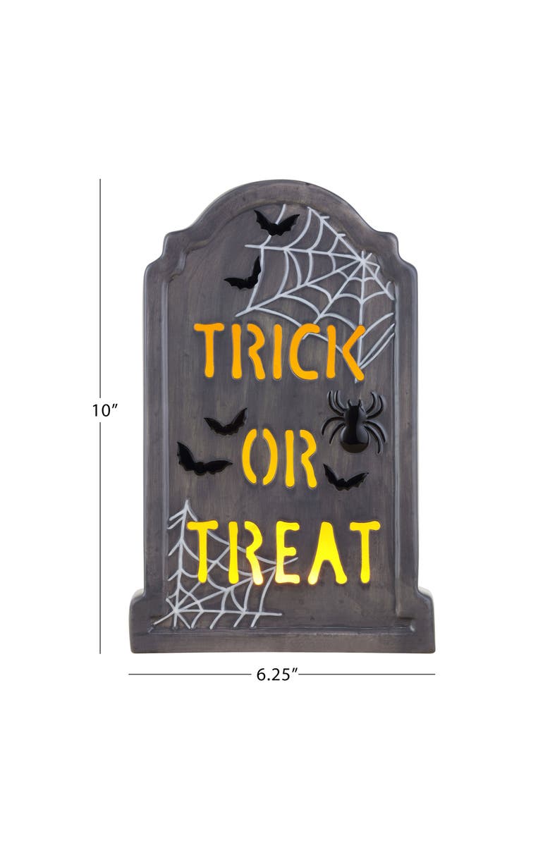 Mr. Halloween 10 in. Ceramic LED Tombstone -Trick or Treat, Alternate, color, Multicolor