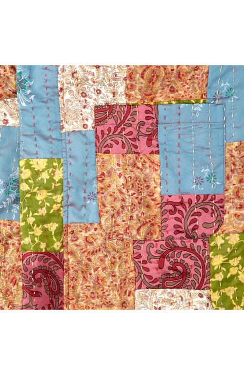 Uncommon Goods Repurposed Silk Sari Kantha Robe In Multi