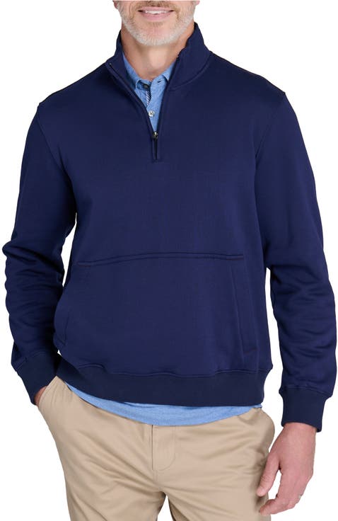 Slim Fit Windsor Brushed Fleece Quarter Zip Pullover