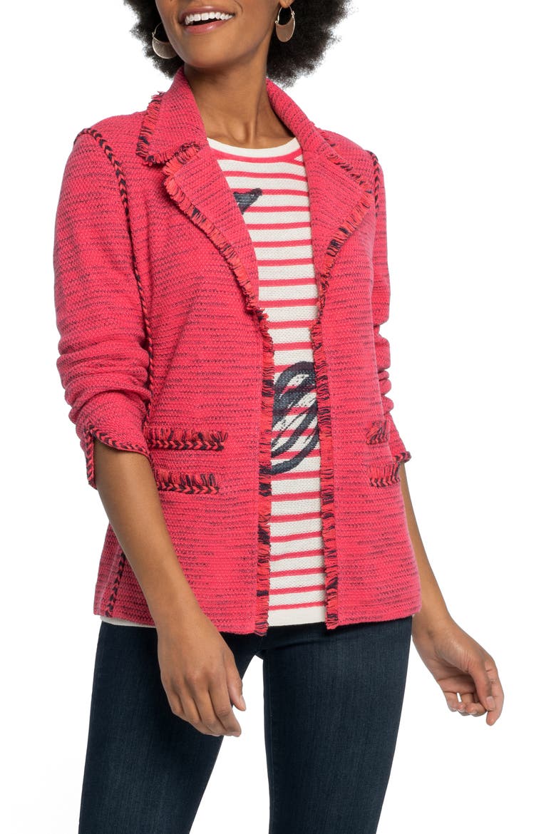 Suite Knit Linen Blend Blazer, Main, color, GERANIUM
