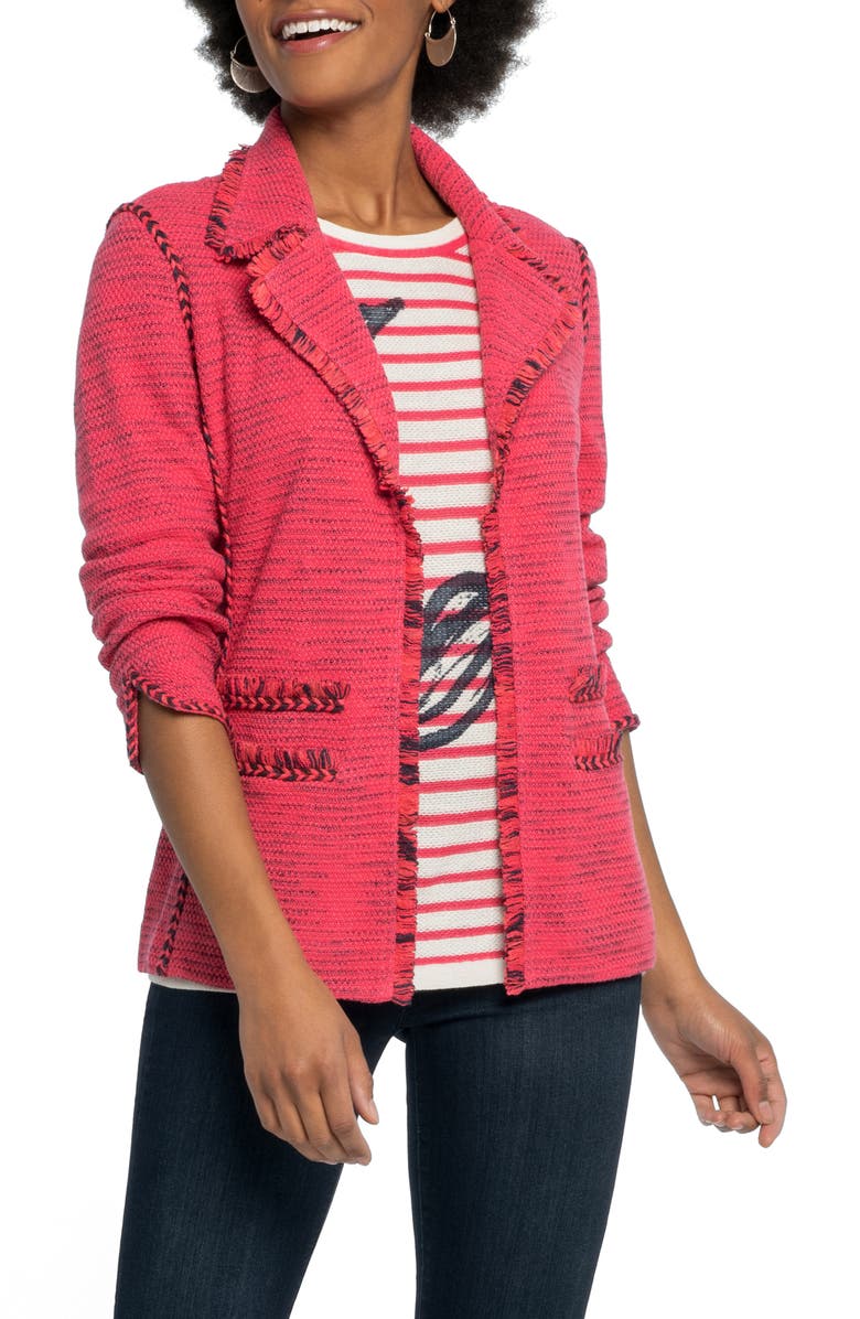 NIC+ZOE Suite Knit Linen Blend Blazer, Main, color, 
