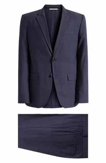 Huge Slim Fit Dark Blue Check Suit