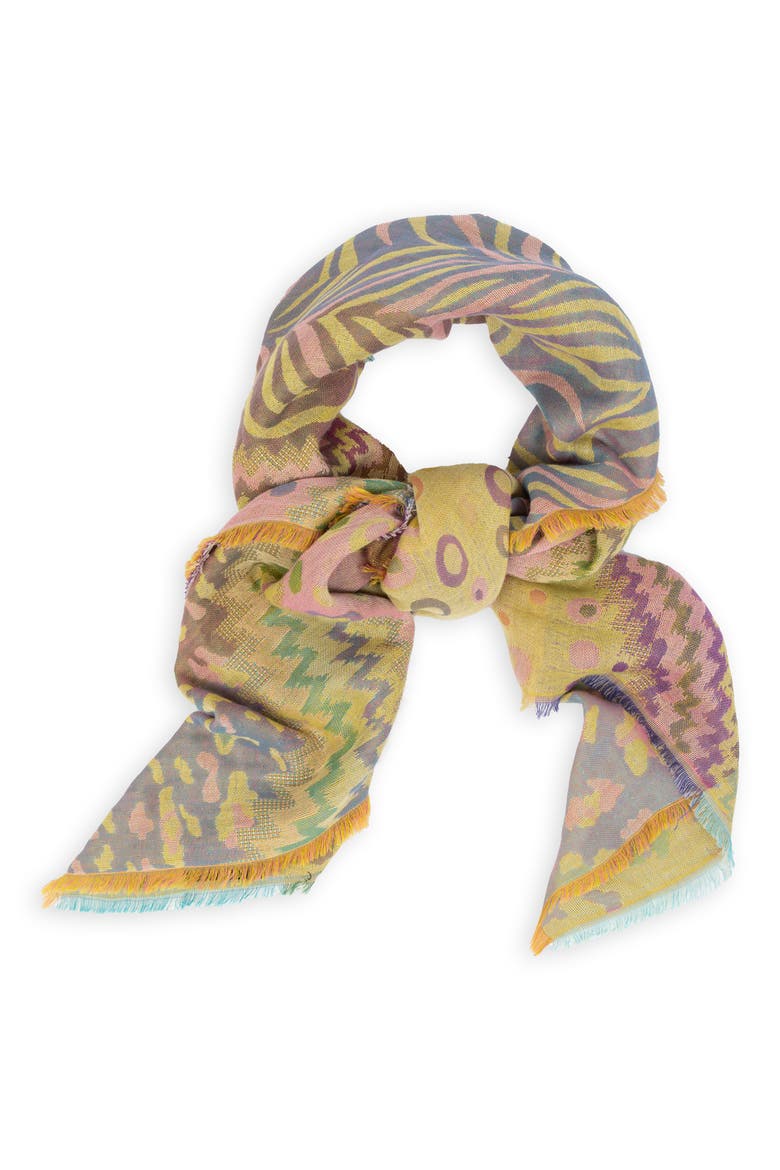 Mixed Animal Pattern Scarf, Alternate, color, MULTI PINK