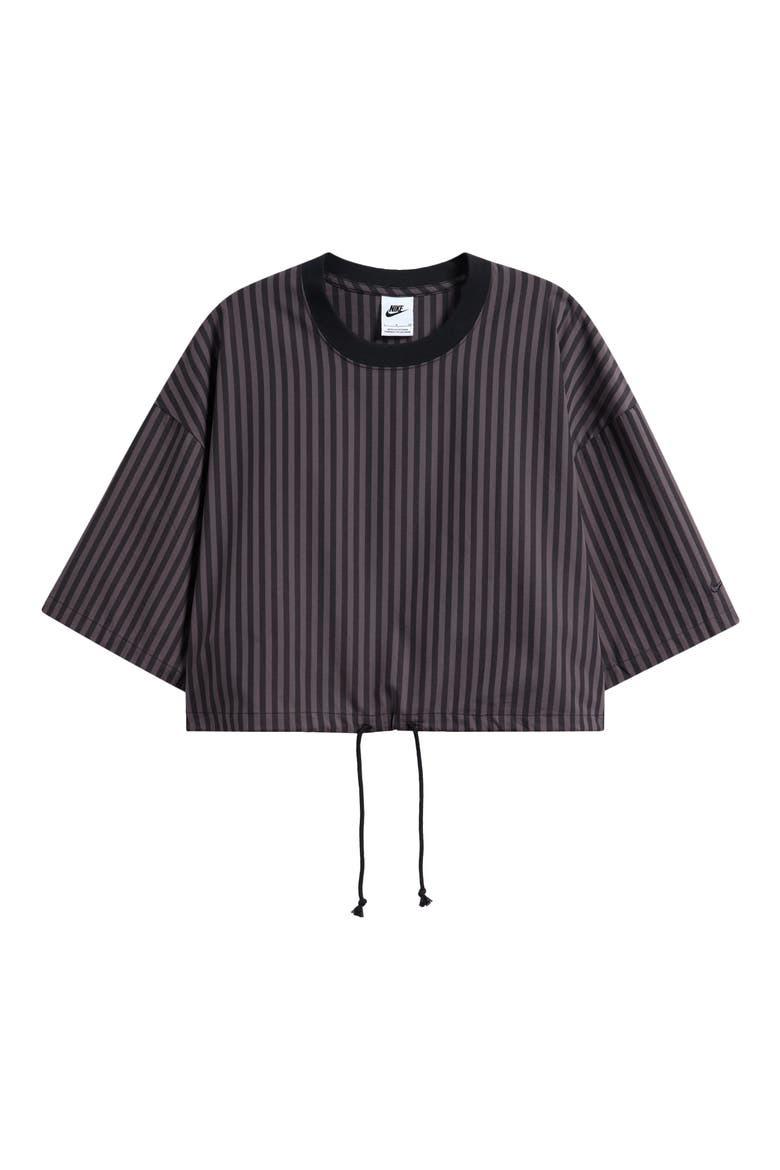 Sportswear Stripe Cotton Poplin Shirt, Alternate, color, BLACK/ THUNDER GREY/ BLACK