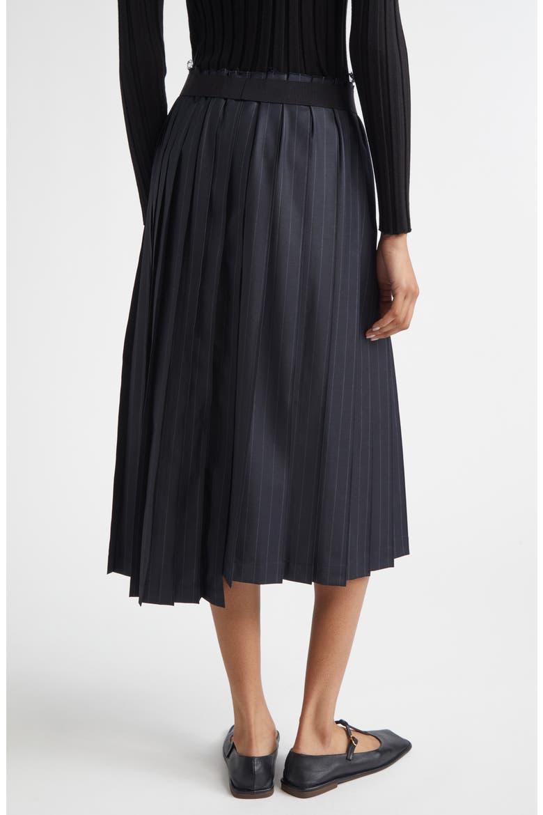 Joan Pinstripe Stretch Wool Blend Skirt, Alternate, color, CHARCOAL PINSTRIPE
