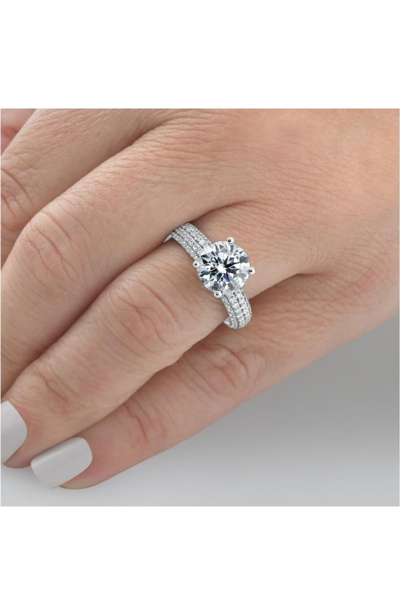 Bliss Diamond Certified 3.66Ct Micro Pave Diamond Engagement Ring 14k Gold Lab Grown, Alternate, color,