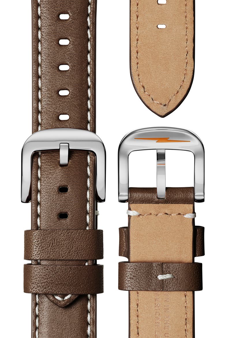 The Guardian Leather Strap Watch, 36mm, Alternate, color, MILKYWHITE