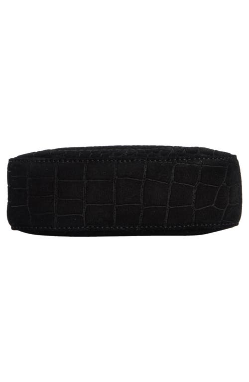 Frye Melissa Croc Embossed Camera Bag In Black