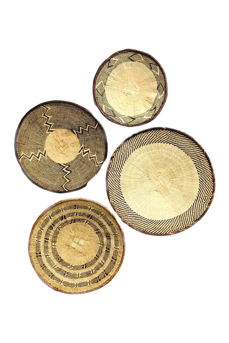 Tonga Wall Decor Basket - Set of 4, Main, color, Natural/Brown