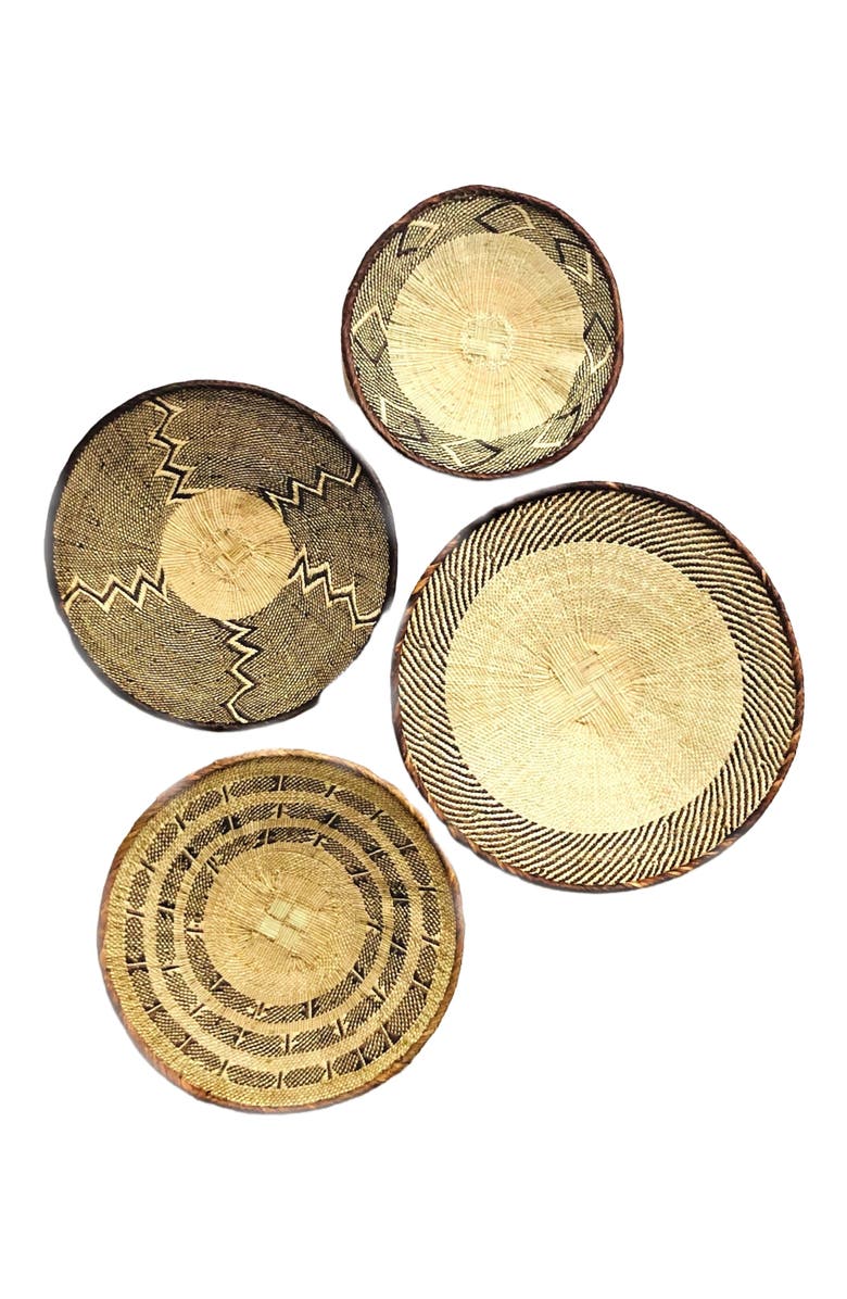 Mbare Tonga Wall Decor Basket - Set of 4, Main, color, Natural/Brown