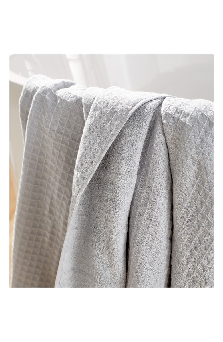 Uchino Waffle Twist 6-Piece Cotton Bath Towel, Alternate, color, Grey