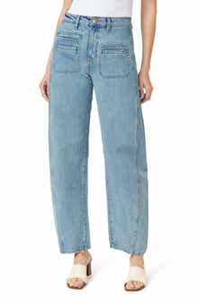 Evie High Front Patch Ankle Barrel Leg Jeans