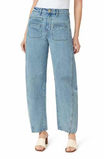Evie High Front Patch Ankle Barrel Leg Jeans