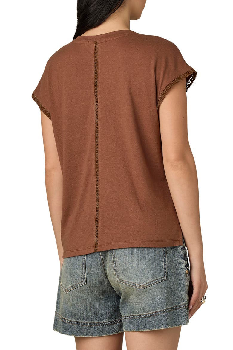 Crochet Cap Sleeve Tee, Alternate, color, UMB UMBER