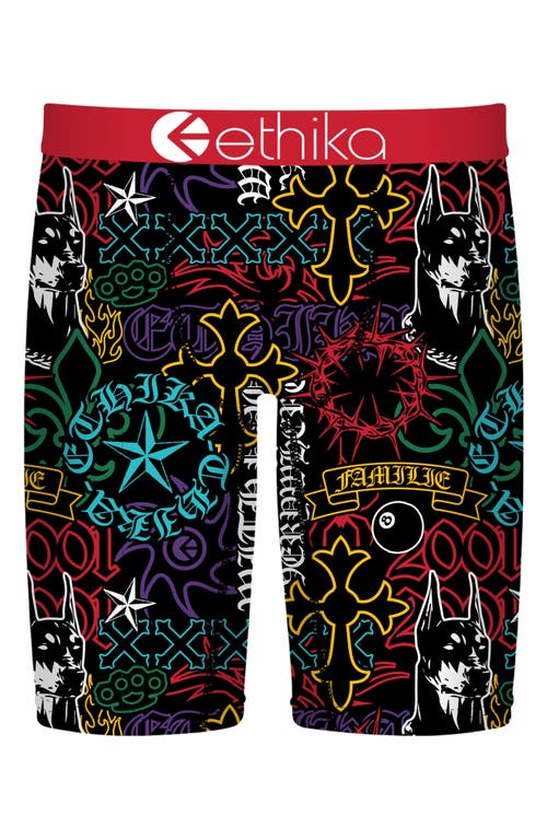 Ethika Kids' Cross My Heart Boxer Briefs In Black