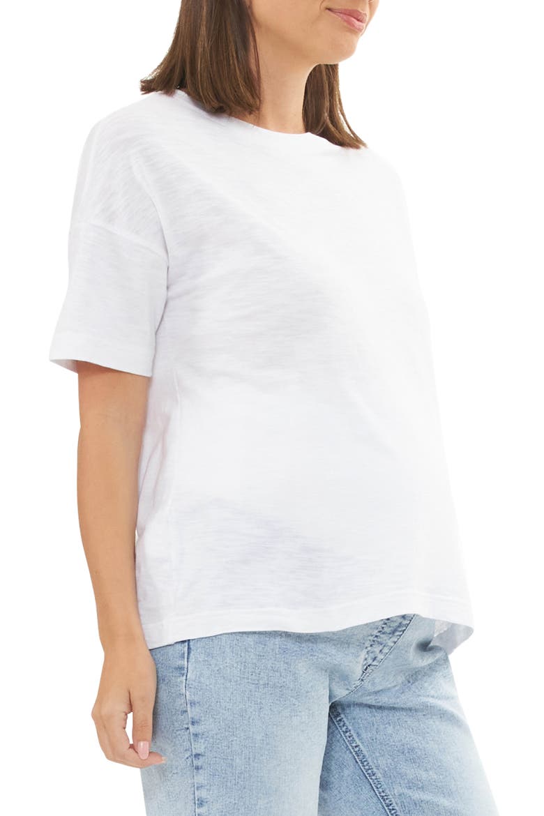 Claud Maternity T-Shirt, Alternate, color, WHITE