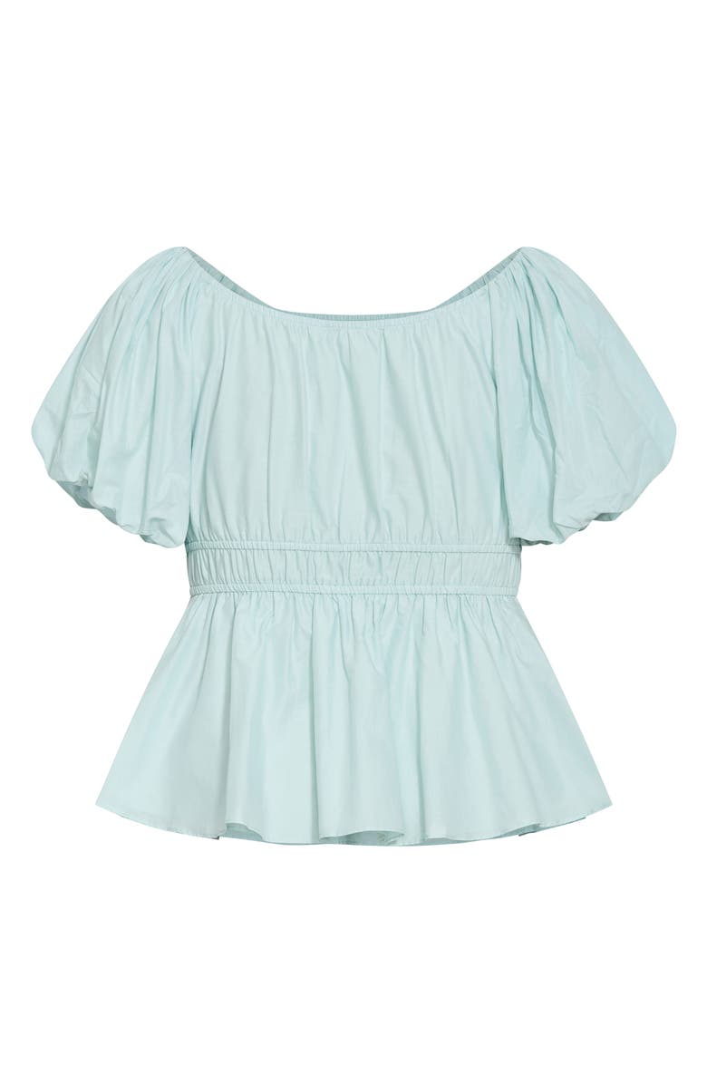 City Chic Lilli Peplum Top, Alternate, color, Seafoam
