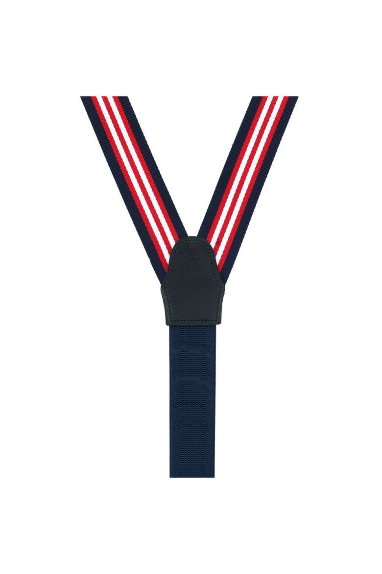 Sumner 35mm Grosgrain Weave Striped Button End Suspenders, Alternate, color, Patriotic Stripe