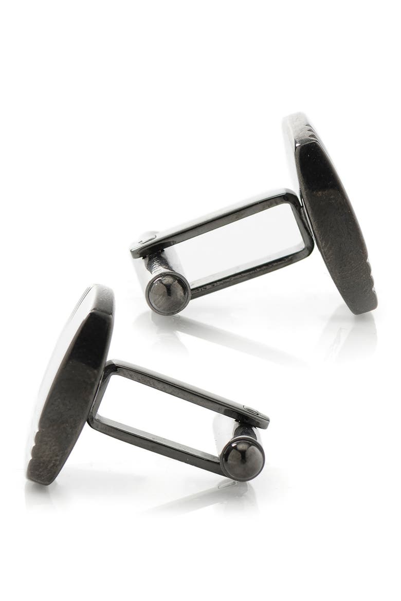 Tartan Gunmetal Cuff Links, Alternate, color, GUNMETAL