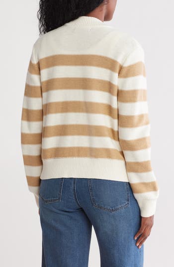 Stripe Knit Bomber Jacket