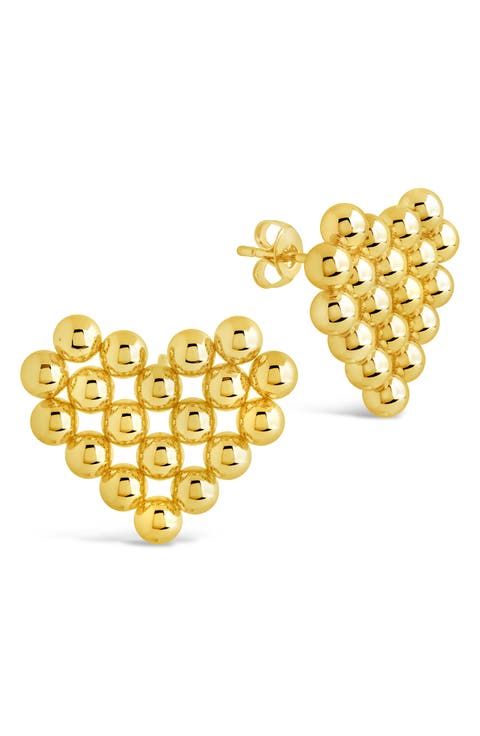 Meredith Beaded Heart Stud Earrings