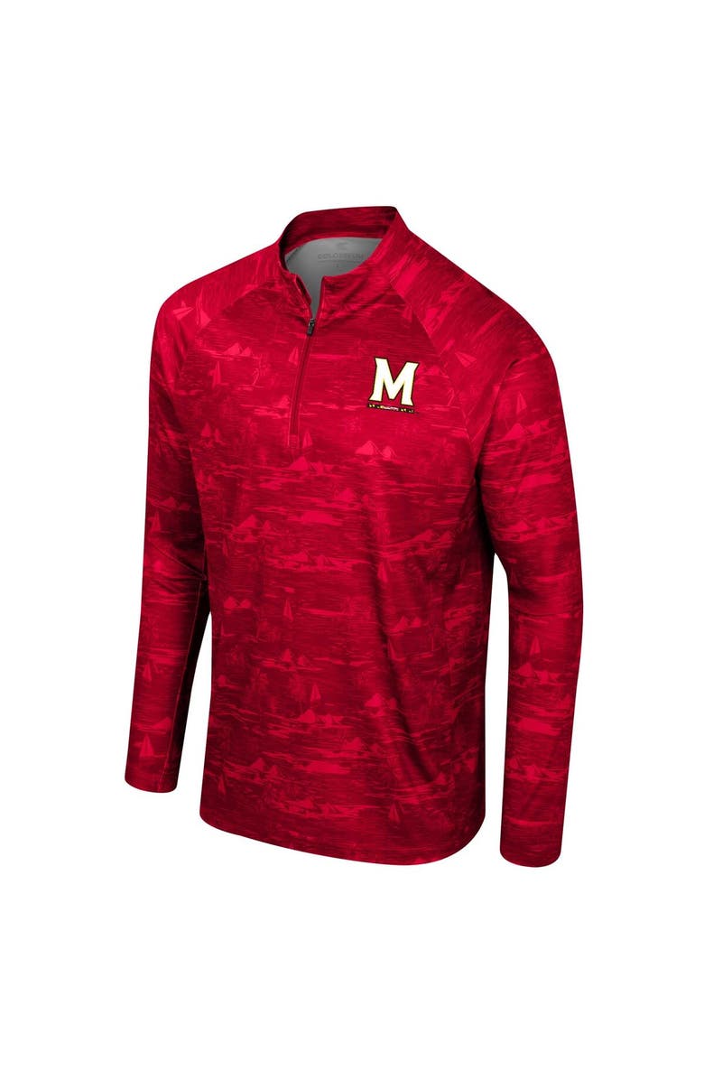 COLOSSEUM Men's Colosseum Red Maryland Terrapins Carson Raglan Quarter-Zip Jacket, Alternate, color, Red