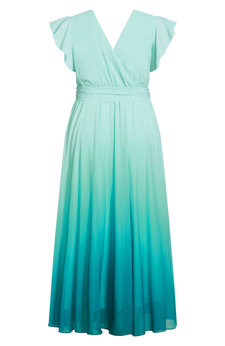 City Chic Isabella Ombré Faux Wrap Maxi Dress, Alternate, color, 