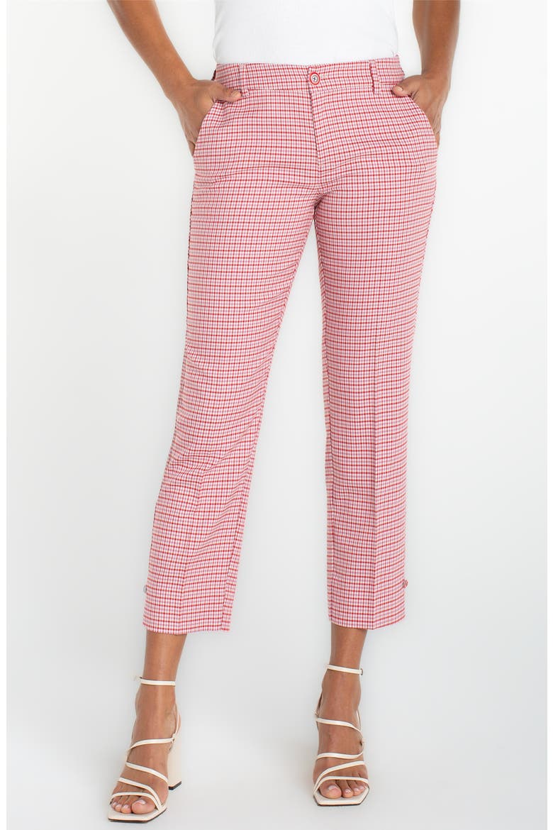 Kelsey Plaid Tapered Pants, Main, color, CHRYRED TATT PL