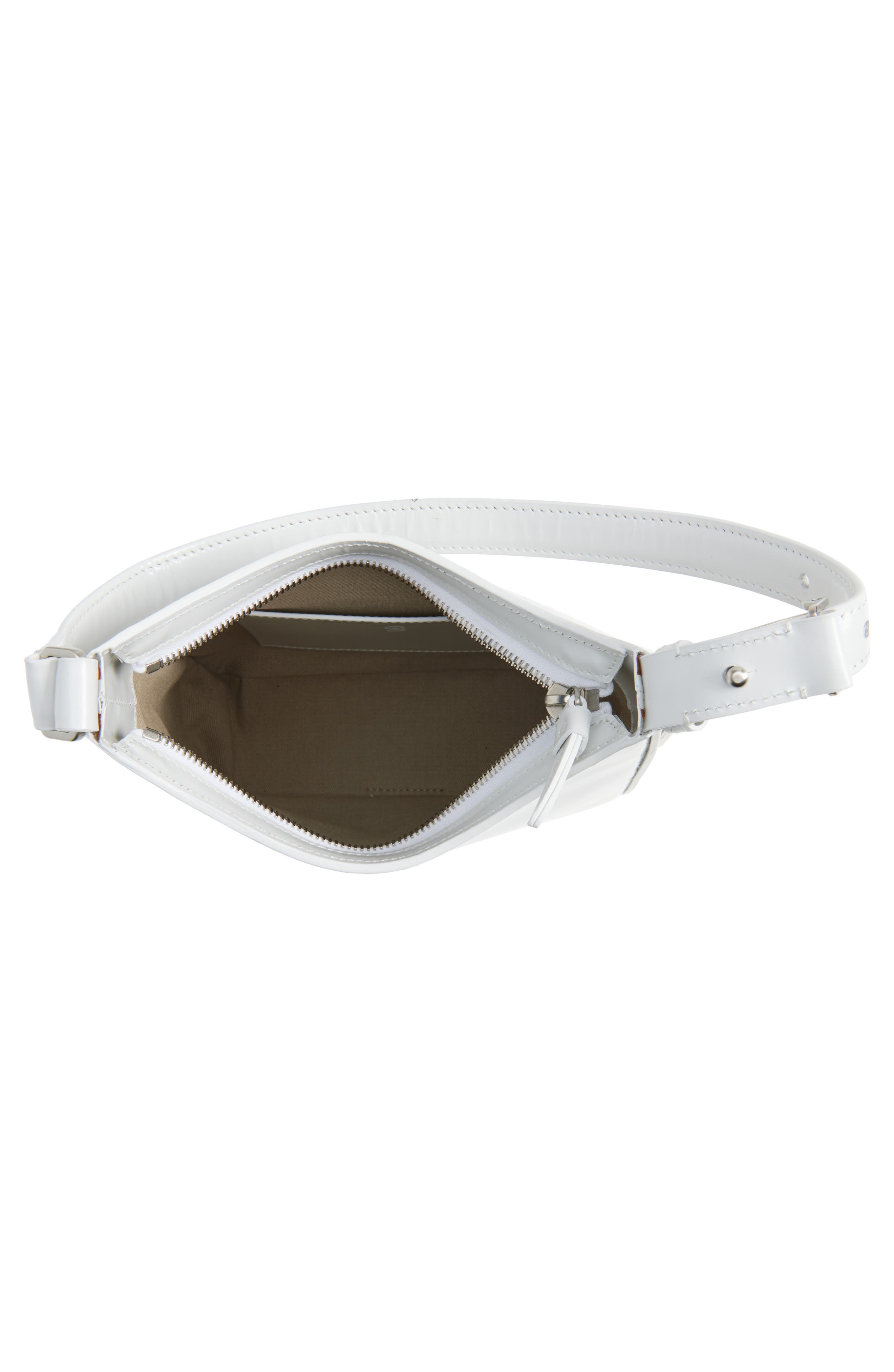 Proenza Schouler Slope Leather Shoulder Bag, Alternate, color, Optic White 104