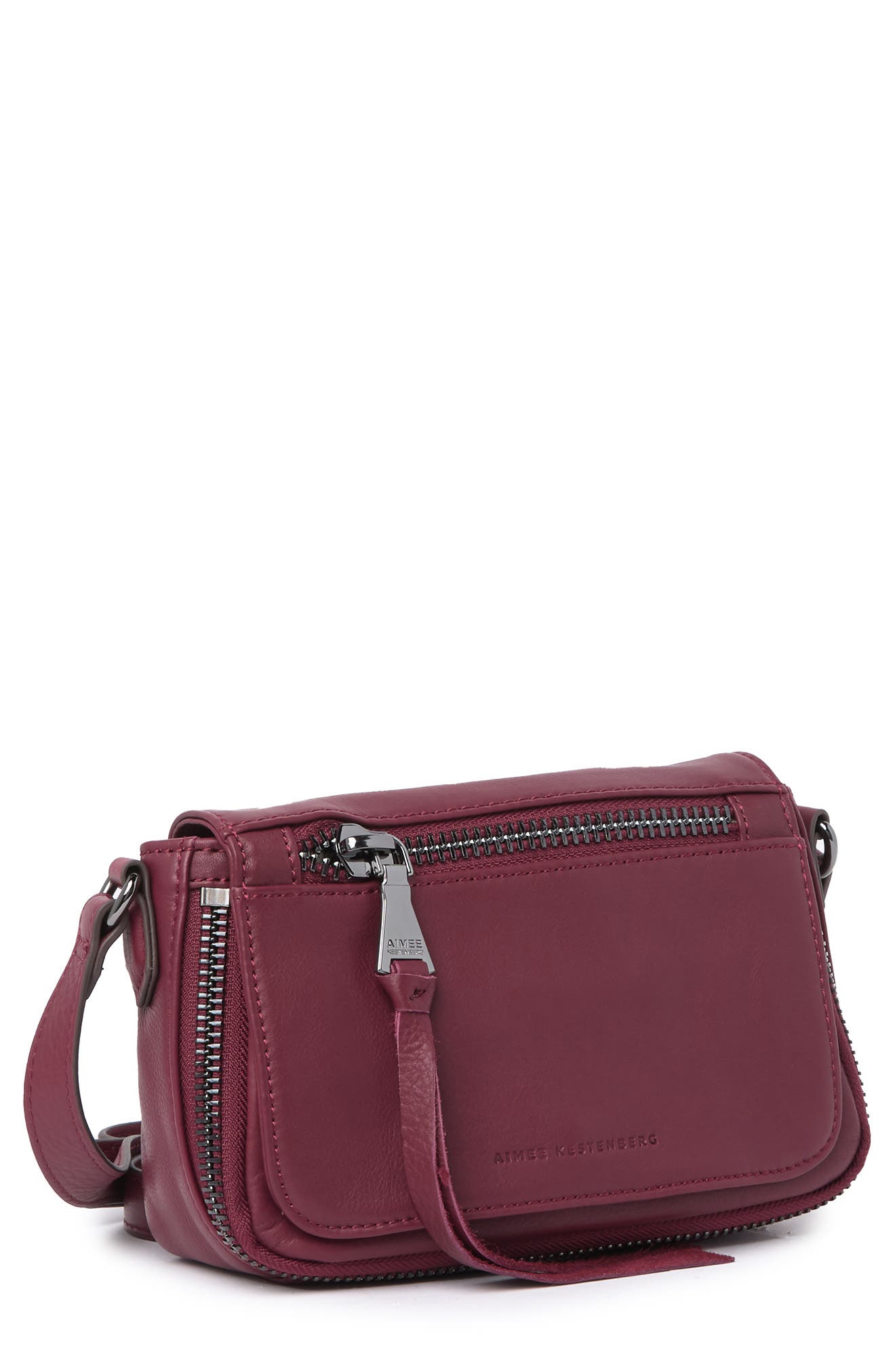 AIMEE Kestenberg Sorrento Leather Crossbody Bag, Alternate, color, Oxblood