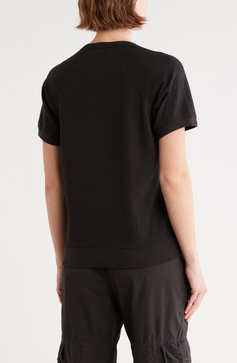James Perse Short Sleeve Cotton Pullover, Alternate, color, Black