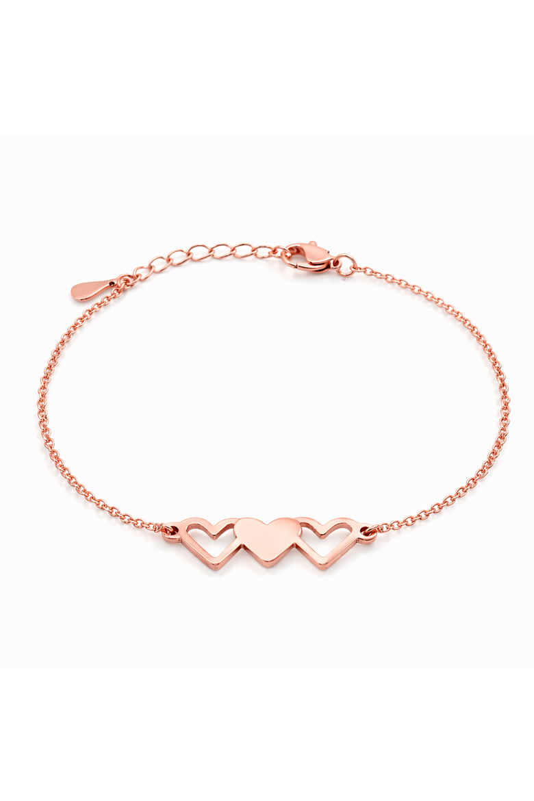 Rose-Flashed Heart Bracelet, Main, color, Rose