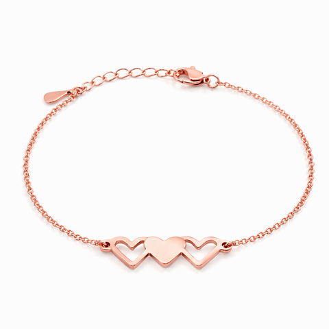 Rose-Flashed Heart Bracelet