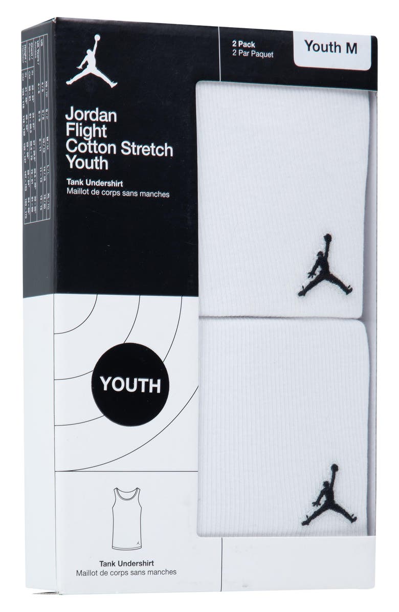 Jordan Kids' 2-Pack Ribbed Tank Tops, Alternate, color, 001White