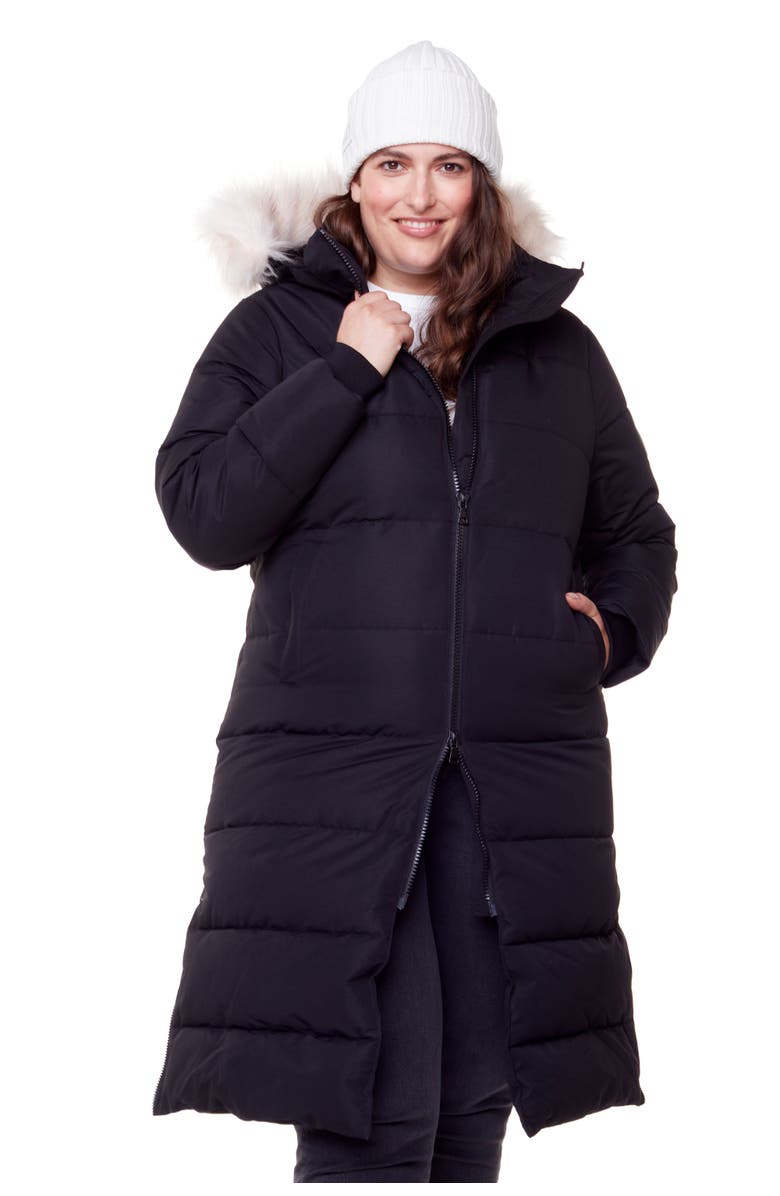 Alpine North KLUANE PLUS SIZE - Vegan Down Ultra Long Winter Parka, Alternate, color, Black
