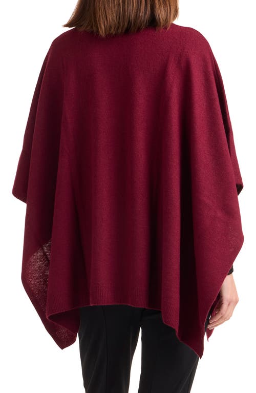 Bruno Magli Turtleneck Wool & Cashmere Poncho In Burgundy