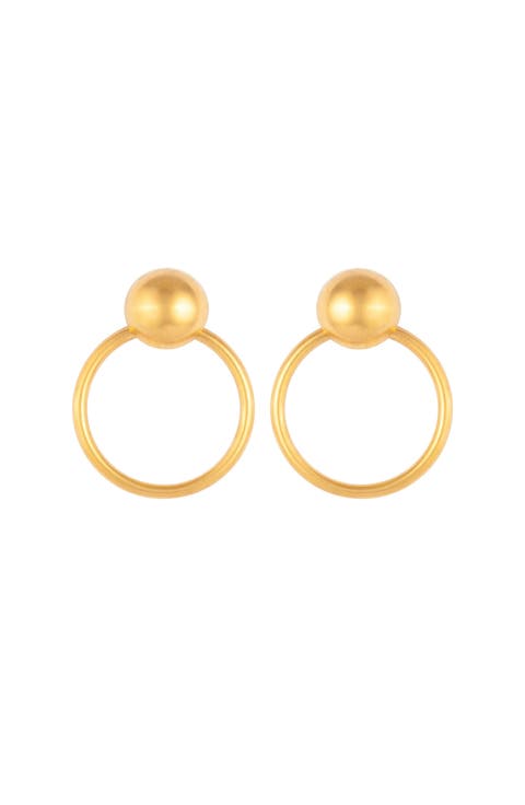 1980s Vintage Door Knocker Oversized Earrings