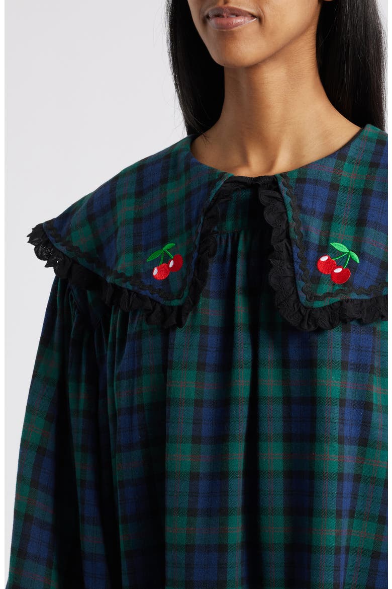 Magic Maker Long Sleeve Plaid Maxi Dress, Alternate, color, GREEN PLAID