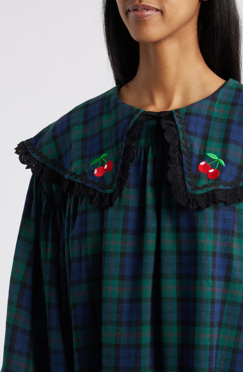 Dressed in Lala Magic Maker Long Sleeve Plaid Maxi Dress, Alternate, color, Green Plaid