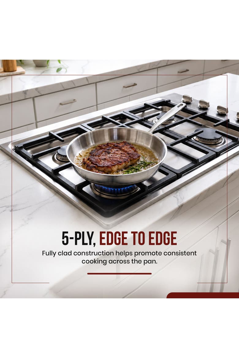Maestro 3-Piece 5-Ply Stainless Steel Frying Pan Set, Alternate, color, 3-Piece Set