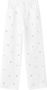 MANGO Studded Regular Waist Straight Leg Jeans