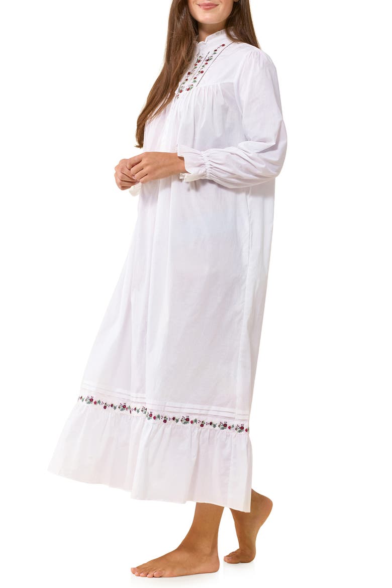 Embroidered Cotton Lawn Ballet Nightgown, Alternate, color, WHITE