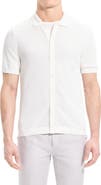 Theory Cairn Short Sleeve Button-Up Cotton Blend Sweater