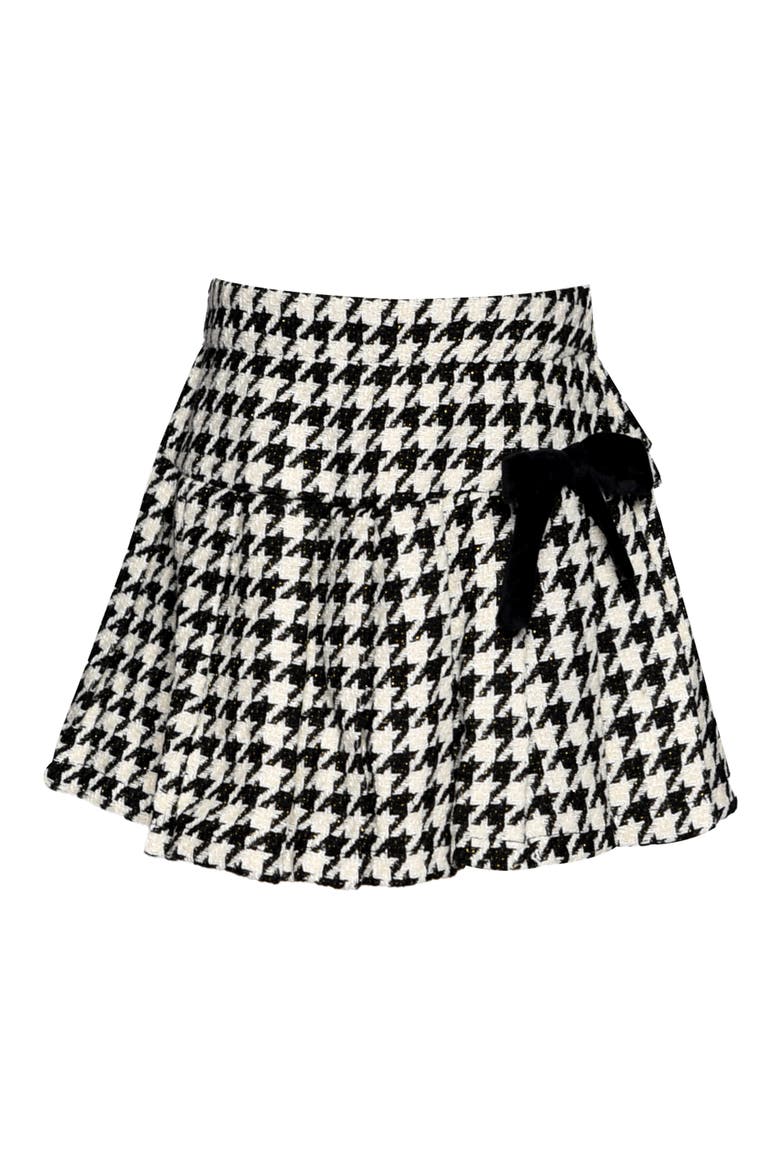 Kids' Houndstooth Check Pleated Skirt, Main, color, BLACK WHITE