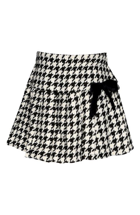 Kids' Houndstooth Check Pleated Skirt (Little Kid)